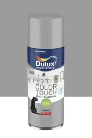 Dernier Modèle Bombe aérosol de peinture DULUX VALENTINE Color Touch Titanium brillant