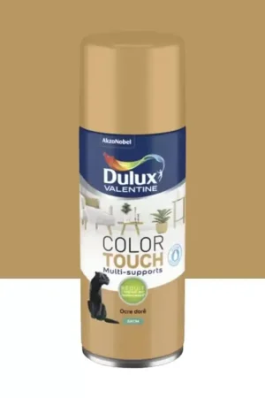 Bombe aérosol de peinture DULUX VALENTINE Color Touch Ocre doré satin Expédié Aujourd'hui