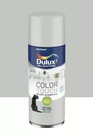 Promotion Saisonnière Bombe aérosol de peinture DULUX VALENTINE Color Touch Gris clair satin