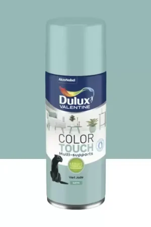 Bombe aérosol de peinture DULUX VALENTINE Color Touch Vert jade satin Haute Qualité