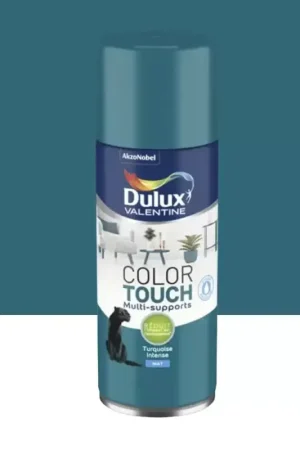 Bombe aérosol de peinture DULUX VALENTINE Color Touch Turquoise intense mat Prix Bas
