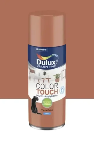 Authentique Bombe aérosol de peinture DULUX VALENTINE Color Touch Terre cuite mat