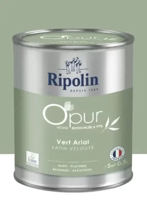 Peinture Murs, Boiseries, Radiateurs RIPOLIN OPur Satin velouté Vert arial NP Must-Have