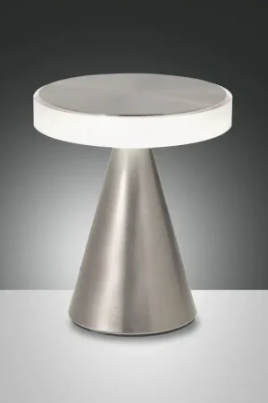 Authentique Lampe LED tactile Neutra PM Nickel satiné - Fabas Luce