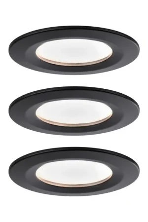 Spot encastrable LED Nova noir blanc chaud IP44 6 W 3 pièces PAULMANN Livraison Express