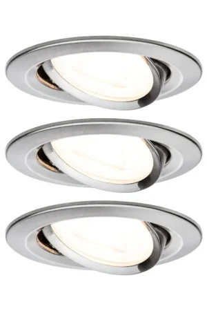 Spot encastrable LED Nova acier brossé GU10 blanc chaud IP23 6,5 W 3 pièces PAULMANN Bon Marché