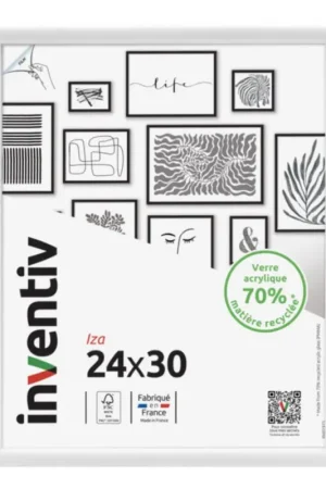 Cadre Iza blanc 24 x 30 cm INVENTIV Pas Cher