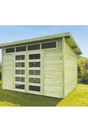Bon Marché Abri de jardin en bois moderne Venezia traité 28 mm 3,33 x 2,73 m SOLID