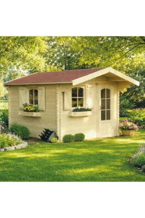 Nouvel Arrivage Abri de jardin en bois Servoz traité 40 mm 2,98 x 2,98 m SOLID