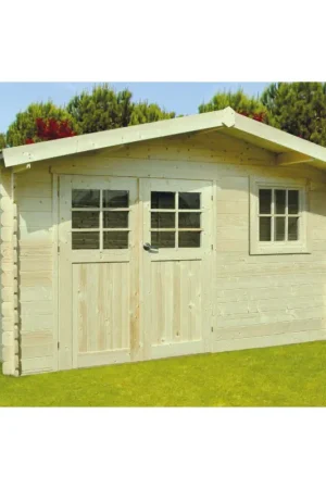 Abri de jardin en bois Salzburg traité 34 mm 3,88 x 2,98 m SOLID Jusqu'à Épuisement Des Stocks