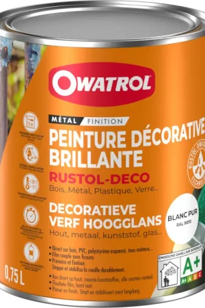 Prix Bas Peinture pour métal Rustol Deco blanche 0,75 L OWATROL