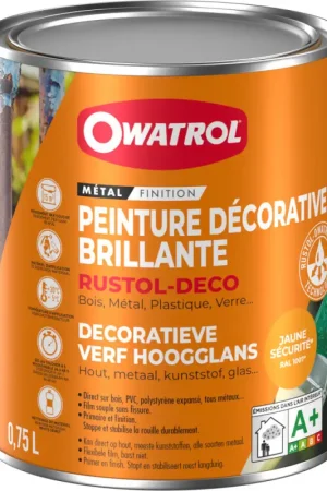 Promotion Peinture pour métal Rustol Deco jaune 0,75 L OWATROL