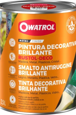 Bon Marché Peinture pour métal Rustol Deco rouge 2,5 L OWATROL
