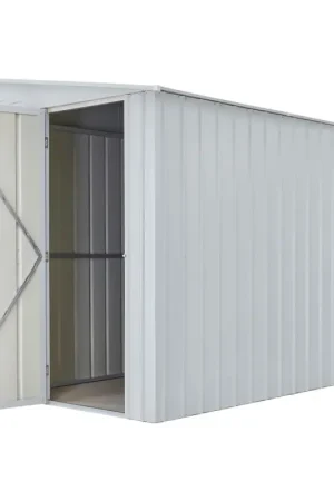Abri de jardin adossé en métal Lean To 1 porte argenté 1,55 x 2,42 x 2,03 m GLOBEL Expédition Rapide