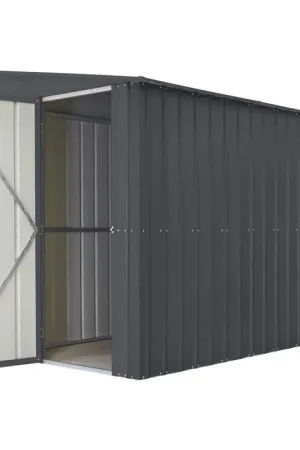 Abri de jardin adossé en métal Lean To 1 porte gris anthracite 1,55 x 2,42 x 2,03 m GLOBEL Super Prix