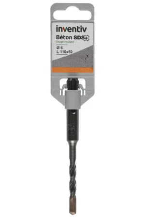 Foret SDS pour béton Ø 6 x 110 mm INVENTIV Usine Directe
