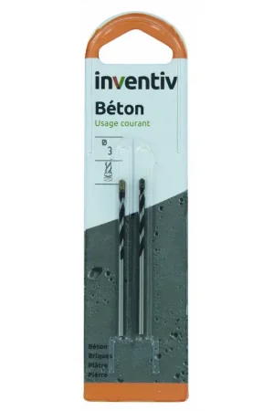 Bon Marché Foret pour béton Ø 5 x 85 mm 2 pièces INVENTIV