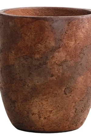 Pot en ciment New Cement brun rouille Ø 42 x 47 cm Bon Plan