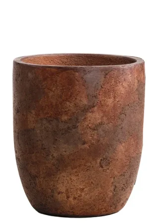 Pot en ciment New Cement brun rouille Ø 34 x 38 cm Promotion Saisonnière