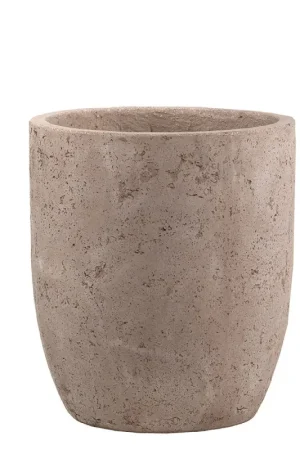 Prix Choc Pot en ciment New Cement brun Ø 34 x 38 cm