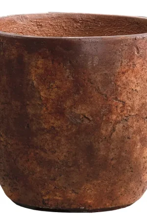 Haute Qualité Pot en ciment New Cement brun rouille Ø 42 x 36 cm