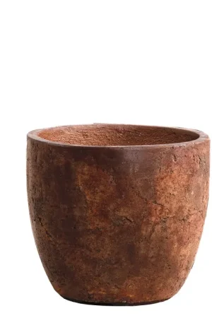 Pot en ciment New Cement brun rouille Ø 26 x 22 cm Livraison Express