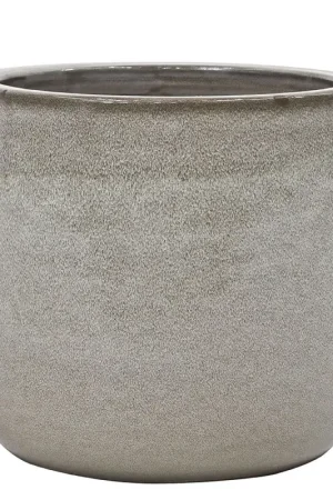 Bon Marché Pot en terre cuite Glazed gris Ø 30 x 28 cm