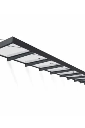 Marquise de porte Sophia XL gris foncé 845 x 140 cm CANOPIA Nouvel Arrivage