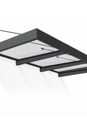 Marquise de porte Sophia XL gris foncé 286 x 140 cm CANOPIA Prix Promo