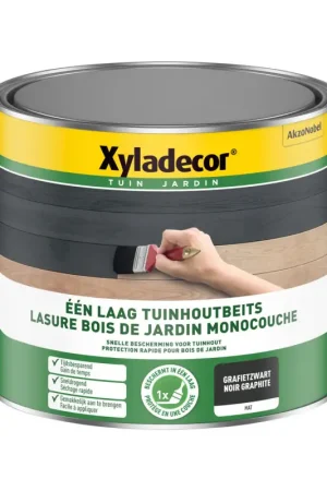Lasure pour bois de jardin monocouche noir graphite 2,5 L XYLADECOR Satisfait Ou Remboursé
