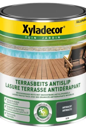 Lasure pour terrasse antidérapante anthracite 2,5 L XYLADECOR Vente Directe