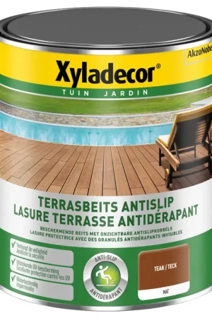 Lasure pour terrasse antidérapante teck 2,5 L XYLADECOR Paiement Sécurisé