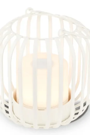 Meilleur Choix Lampe de table rechargeable LED avec corbeille en métal blanche 2 W BRILONER