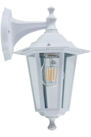 Solde Applique extérieure Laterna 5 suspendue blanche E27 60 W EGLO