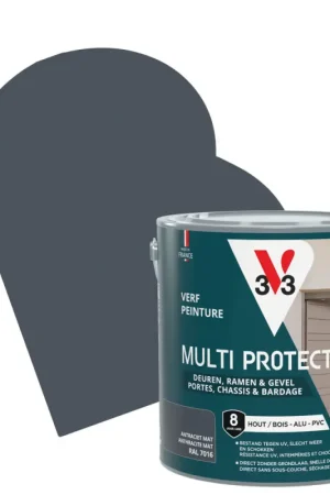 Laque Multi Protect anthracite mat 2,5 L V33 Commande En Gros