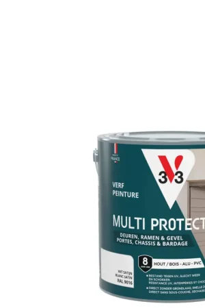 Laque Multi Protect blanc satiné 2,5 L V33 Jusqu'à Épuisement Des Stocks