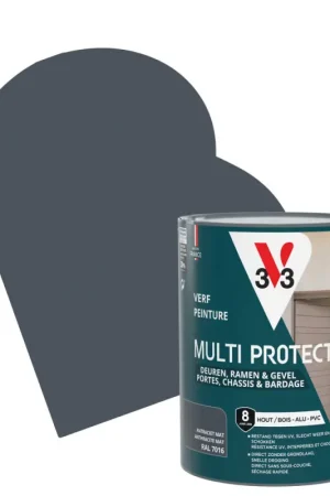 Laque Multi Protect anthracite mat 0,75 L V33 Authentique