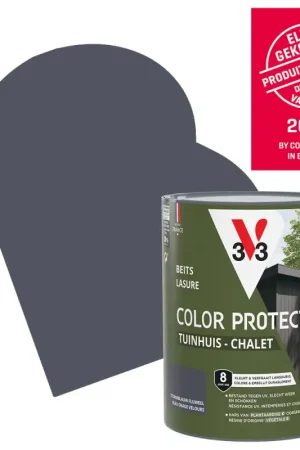Lasure pour chalet Color Protect bleu orage 0,75 L V33 Offre Limitée