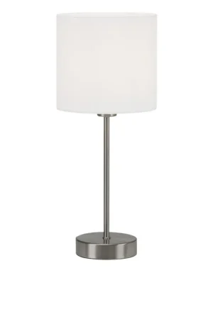 Expédié Aujourd'hui Lampe de table avec abat-jour blanc E14 25 W BRILONER