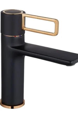 Super Prix Mitigeur pour lavabo Estic noir et or rose ROUSSEAU