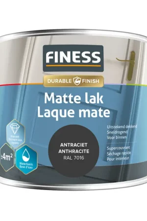 Laque mate gris anthracite 0,25 L FINESS Vente Directe