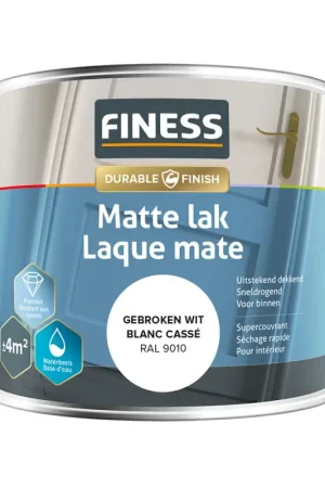 Laque mate blanc cassé 0,25 L FINESS Retour Gratuit