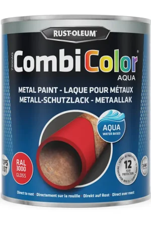 Laque Combicolor Aqua rouge brillant 0,75 L RUST-OLEUM Certifié