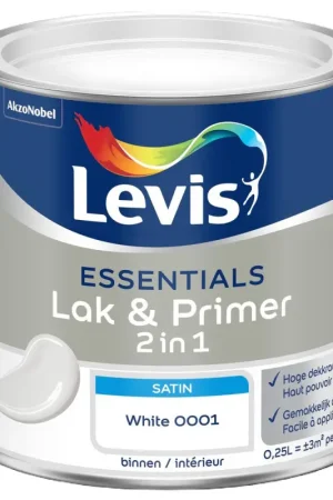 Laque & Primer 2-en-1 Essentials blanc 0,25 L LEVIS Jusqu'à Épuisement Des Stocks