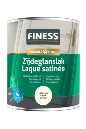 Laque satinée blanc crème 0,75 L FINESS Produit De Marque