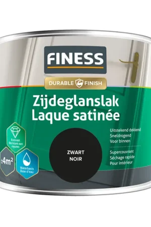 Expédié Aujourd'hui Laque satinée noire 0,25 L FINESS