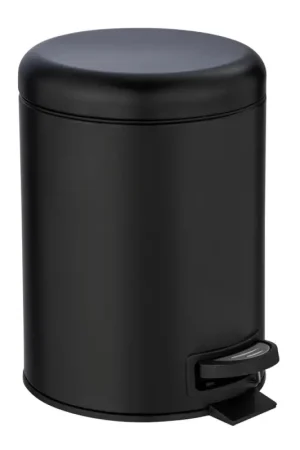 Prix Réduit Poubelle à pédale Leman noir mat 5 L WENKO