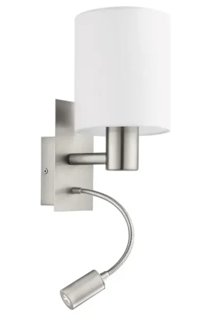 Applique Pasteri nickel et blanche LED et E27 43,8 W EGLO Vente Flash