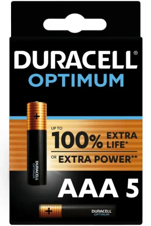 Pile alcaline AAA Optimum 5 pièces DURACELL Nouvelle Collection