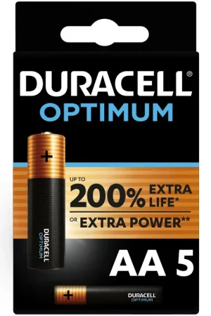 Pile alcaline AA Optimum 1,5 V 5 pièces DURACELL Meilleur Prix